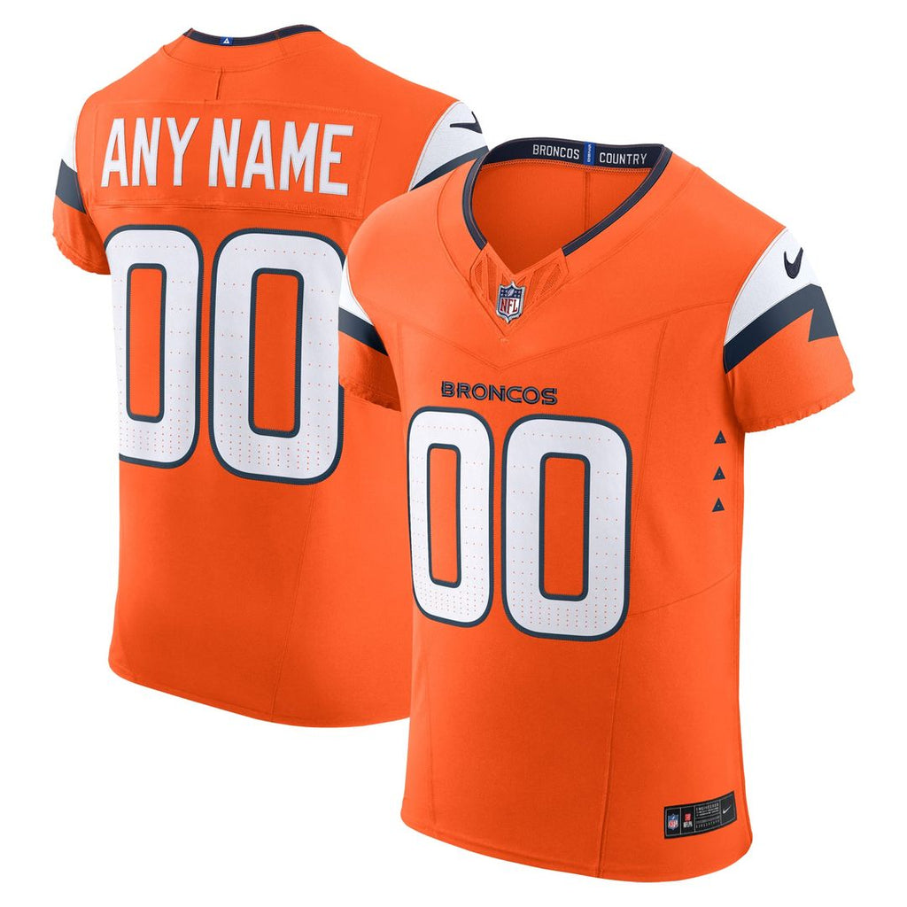 Denver Broncos Nike Orange Team Vapor F.U.S.E. Elite Custom Jersey product image 1, provided for visual reference and