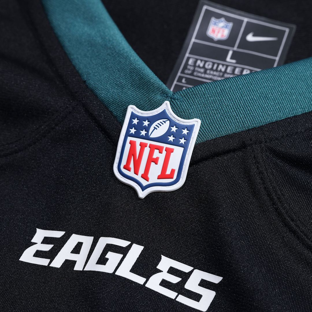 Philadelphia Eagles Jalen Hurts Nike Black Alternate Game Jersey product image 4, provided for visual reference and product