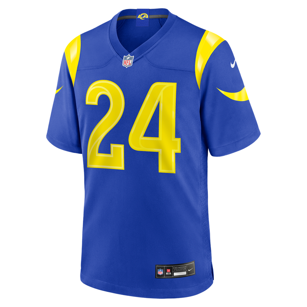 Los Angeles Rams Blake Corum Nike Royal Game Jersey product image 2, provided for visual reference and product detail review