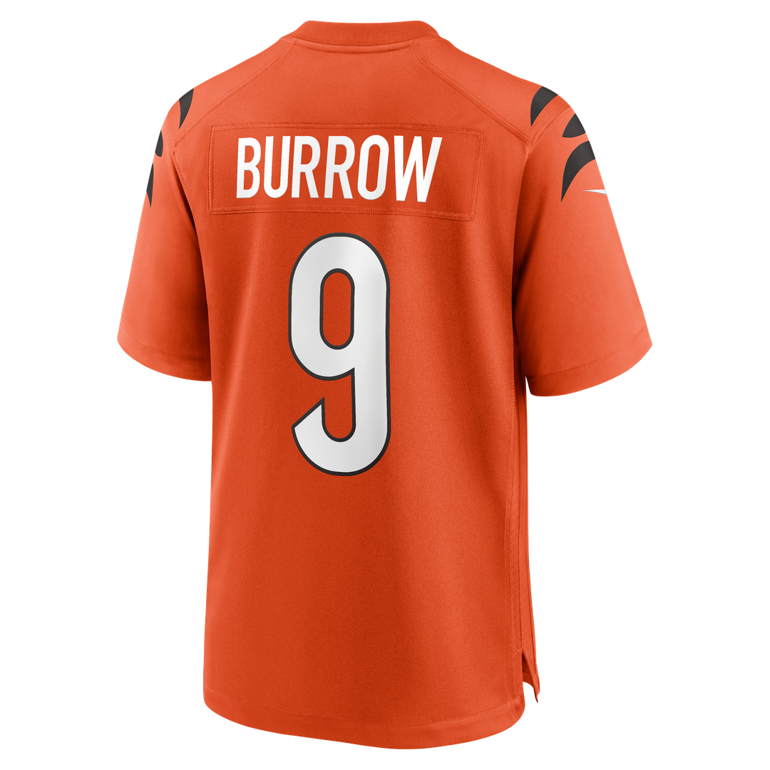 Cincinnati Bengals Joe Burrow Nike Orange Alternate Game Jersey product image 20, provided for visual reference and product