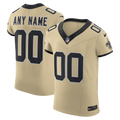 New Orleans Saints Nike Gold Alternate Vapor F.U.S.E. Elite Custom Jersey product image 1, provided for visual reference and