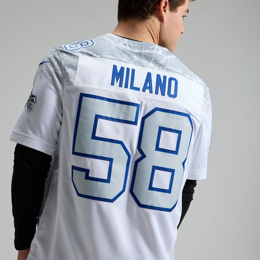 Buffalo Bills Matt Milano Nike White Rivalries Collection Stitched Limited Jersey product image 8, provided for visual