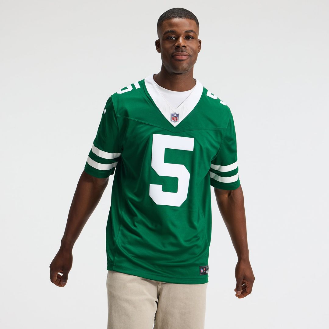 New York Jets Garrett Wilson Nike Legacy Green Team Vapor F.U.S.E. Stitched Limited Jersey product image 2, provided for