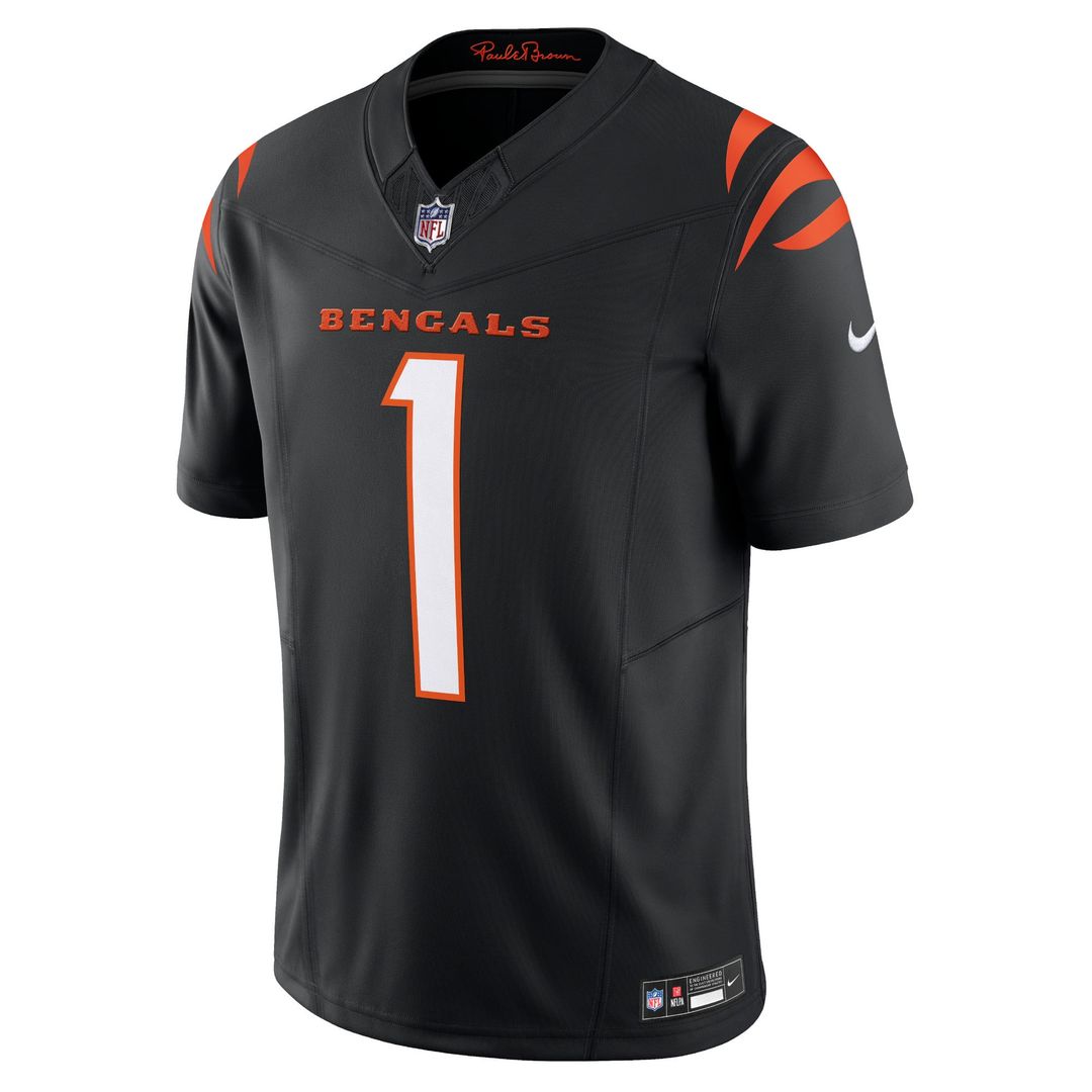 Cincinnati Bengals Ja'Marr Chase Nike Black Vapor F.U.S.E. Limited Jersey product image 2, provided for visual reference and