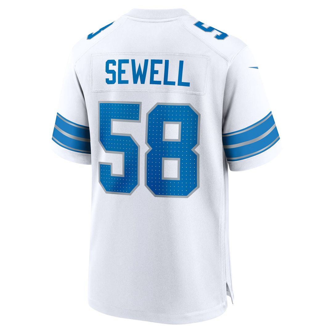 Detroit Lions Penei Sewell Nike White Game Jersey product image 3, provided for visual reference and product detail review