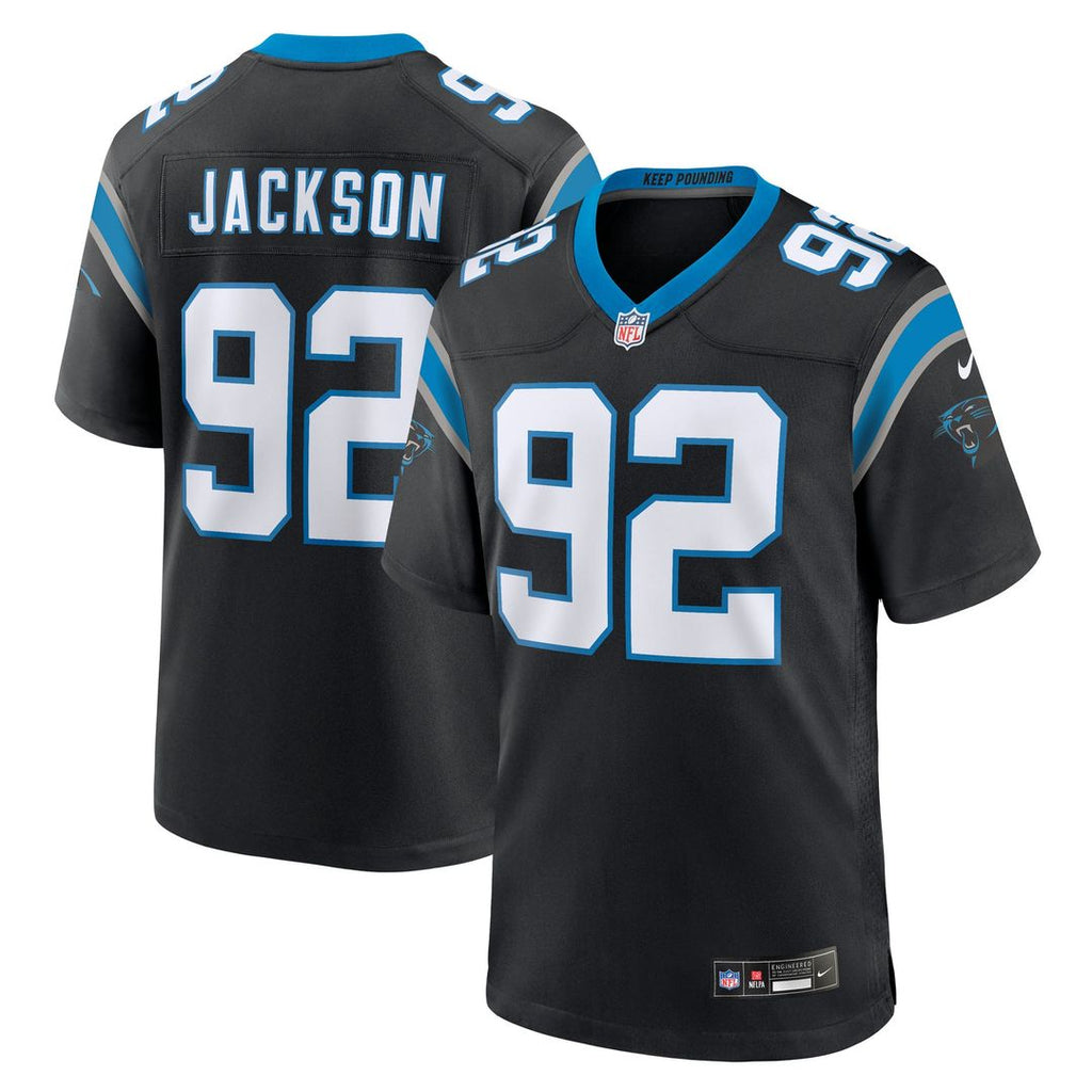 Carolina Panthers Cam Jackson Nike Black Team Game Jersey product image 1, provided for visual reference and product detail
