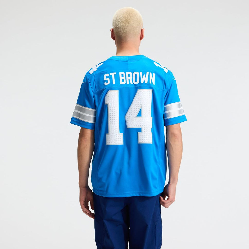 Detroit Lions Amon-Ra St. Brown Nike Blue Team Vapor F.U.S.E. Stitched Limited Jersey product image 3, provided for visual