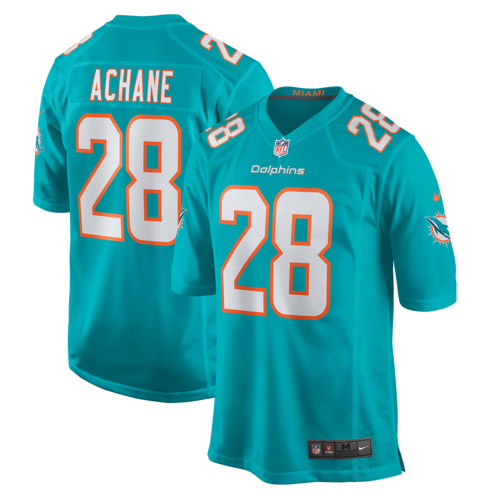 Miami Dolphins De'Von Achane Nike Aqua Player Game Jersey product image 1, provided for visual reference and product detail