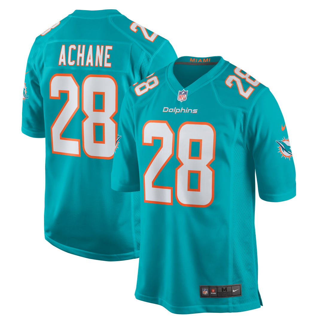Miami Dolphins De'Von Achane Nike Aqua Player Game Jersey product image 1, provided for visual reference and product detail