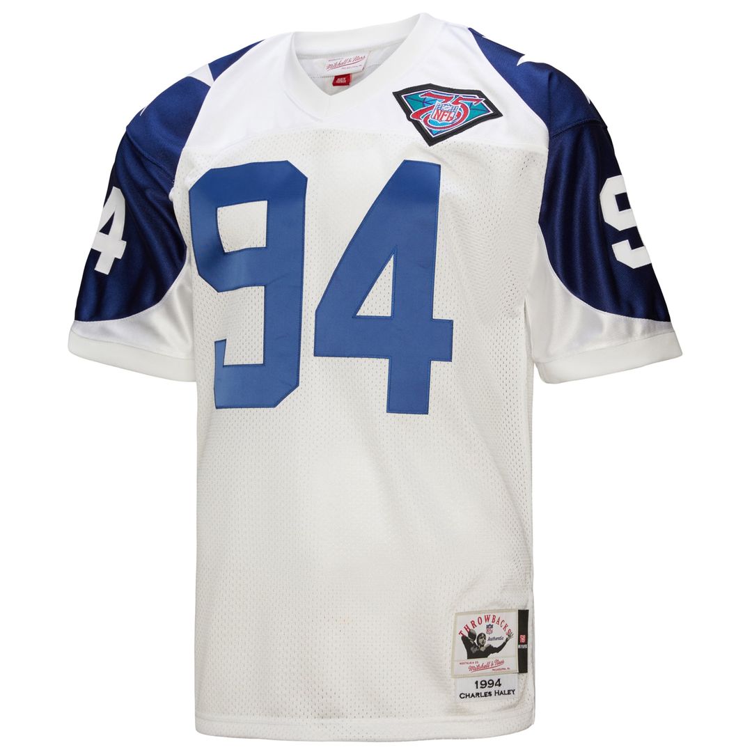 Dallas Cowboys 1994 Charles Haley Mitchell & Ness White Authentic Throwback Retired Player Jersey product image 2, provided
