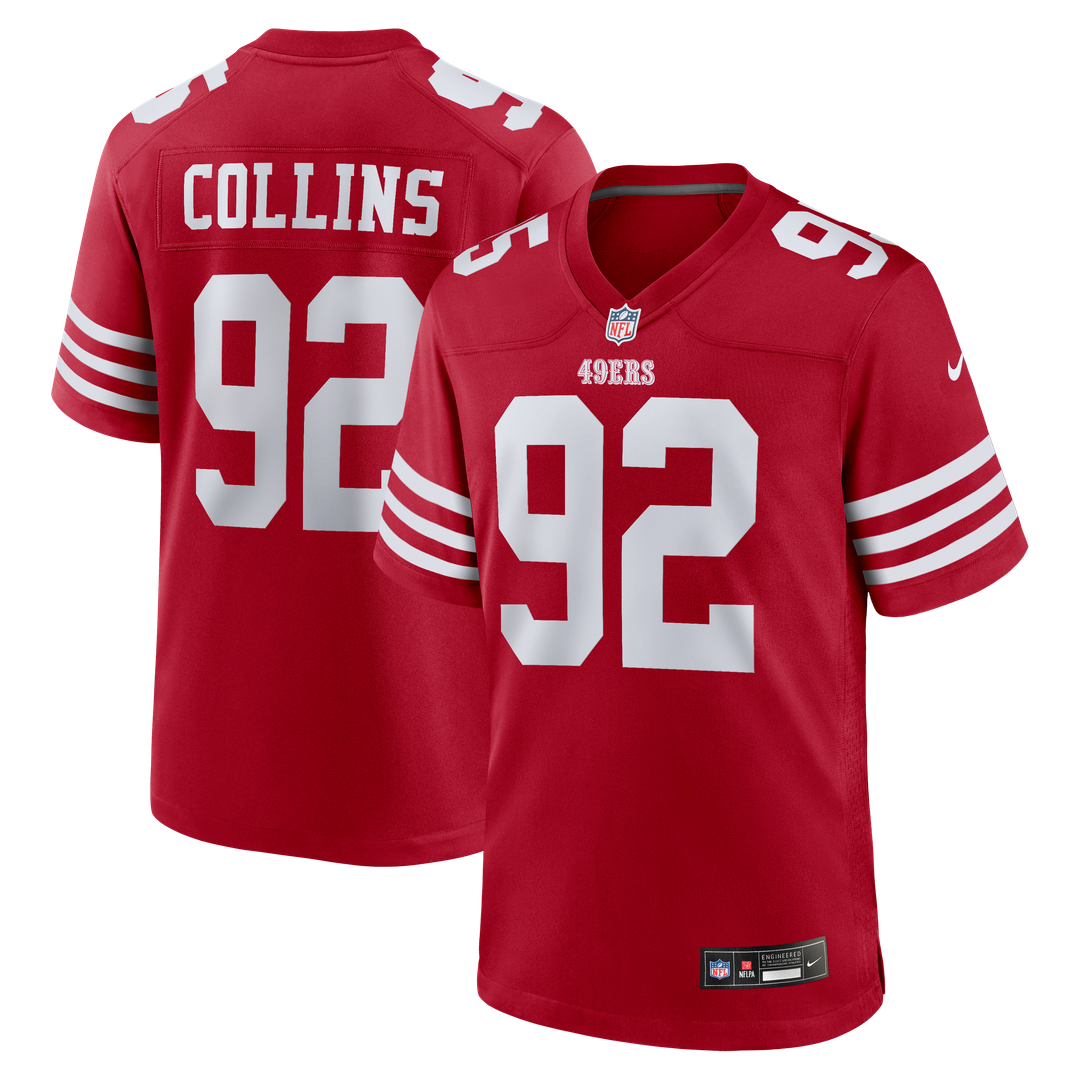 San Francisco 49ers Alfred Collins Nike Scarlet Team Game Jersey product image 1, provided for visual reference and product