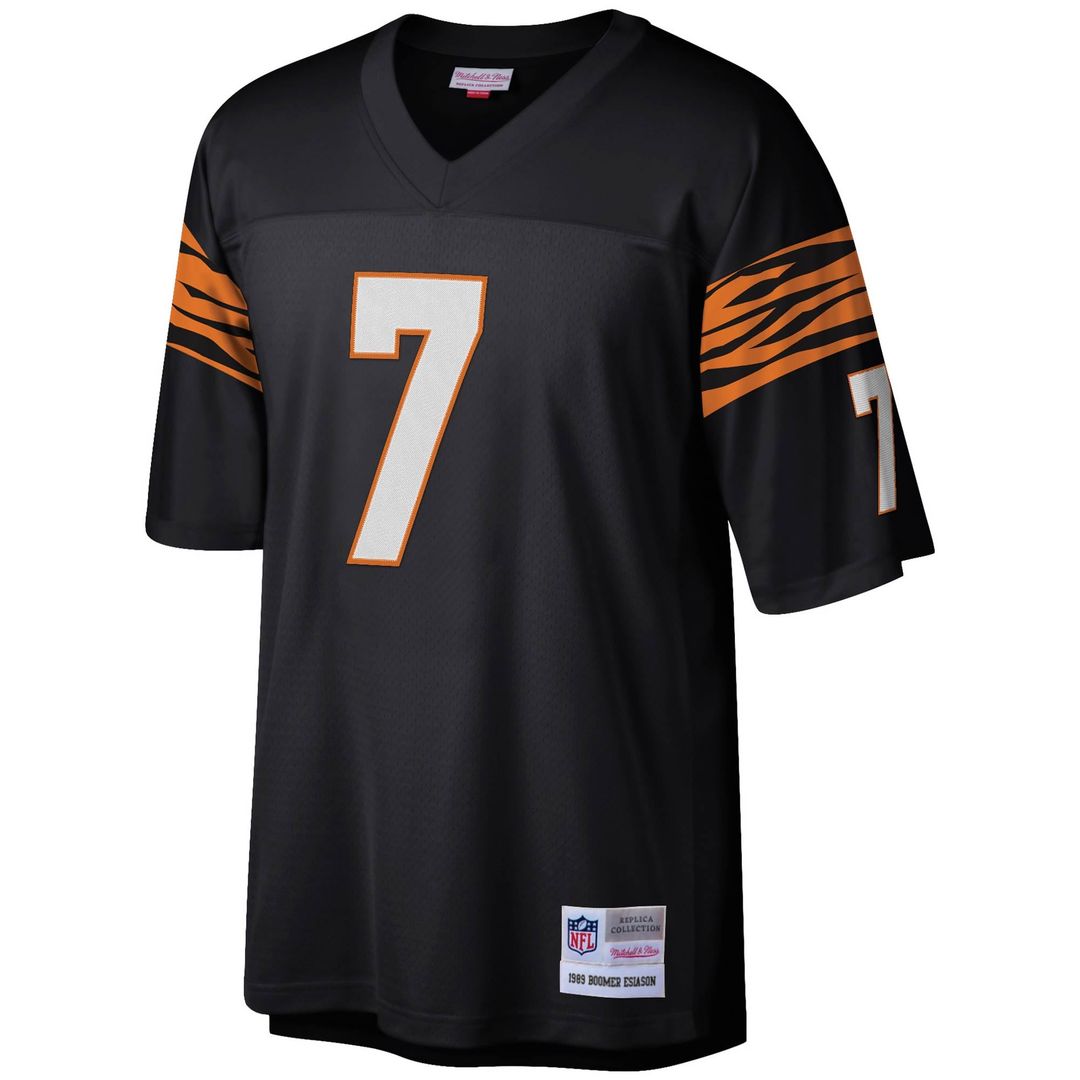 Cincinnati Bengals Boomer Esiason Mitchell & Ness Black Legacy Replica Jersey product image 2, provided for visual reference