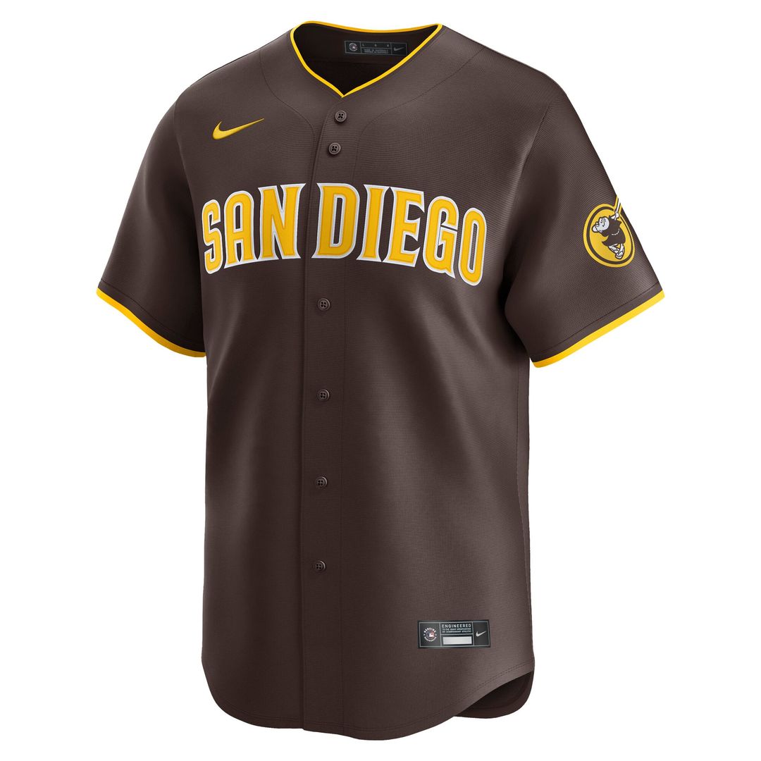 San Diego Padres Fernando Tatis Jr. Nike Brown Road Limited Player Jersey product image 2, provided for visual reference and
