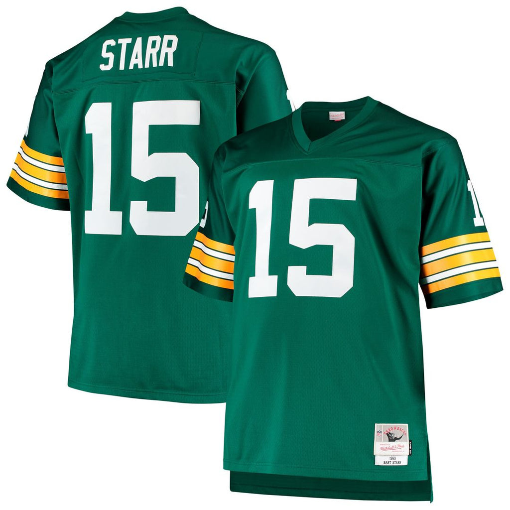 Green Bay Packers Bart Starr Mitchell & Ness Green Big & Tall 1968 Retired Player Replica Jersey product image 1, provided
