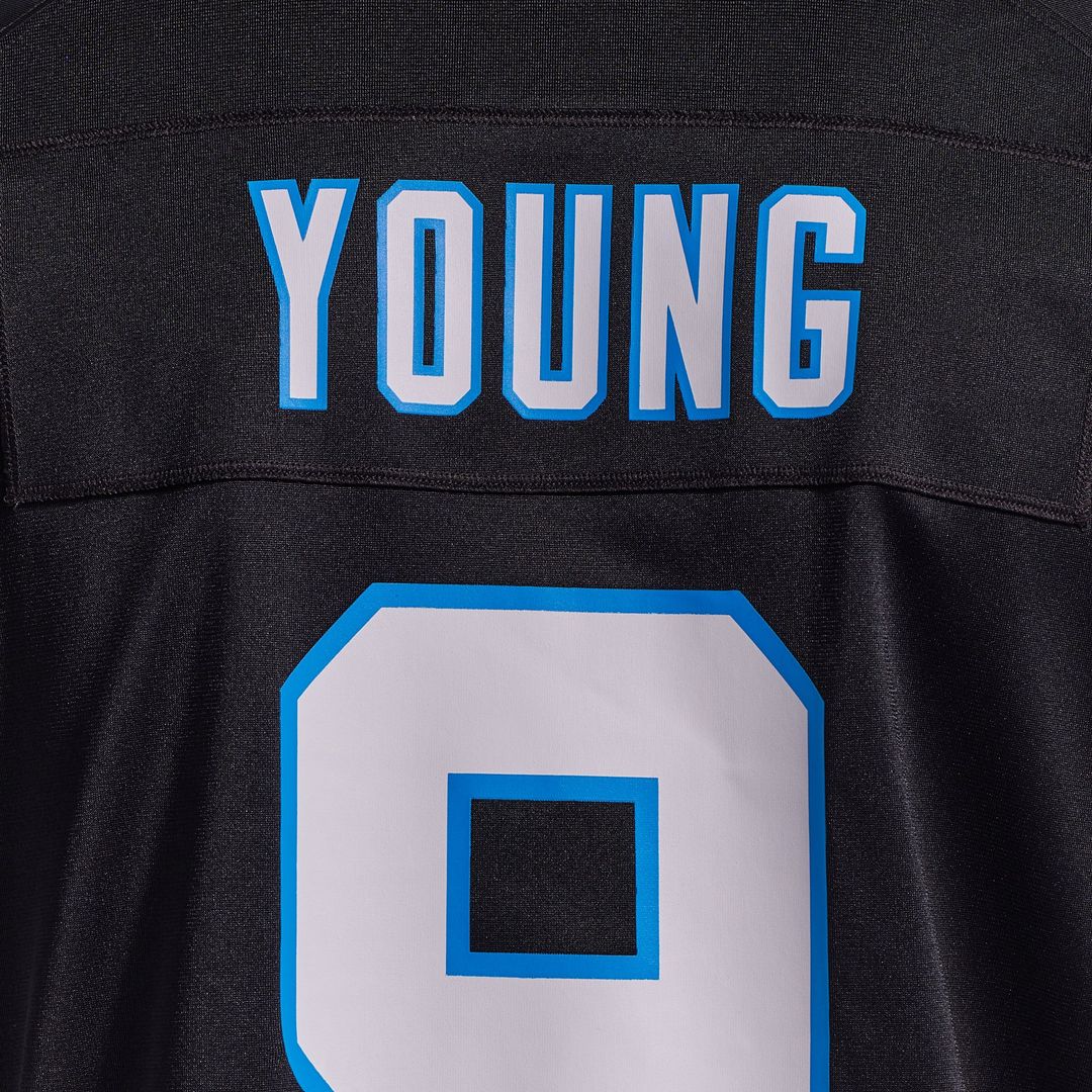 Carolina Panthers Bryce Young Nike Black Team Game Jersey product image 12, provided for visual reference and product detail