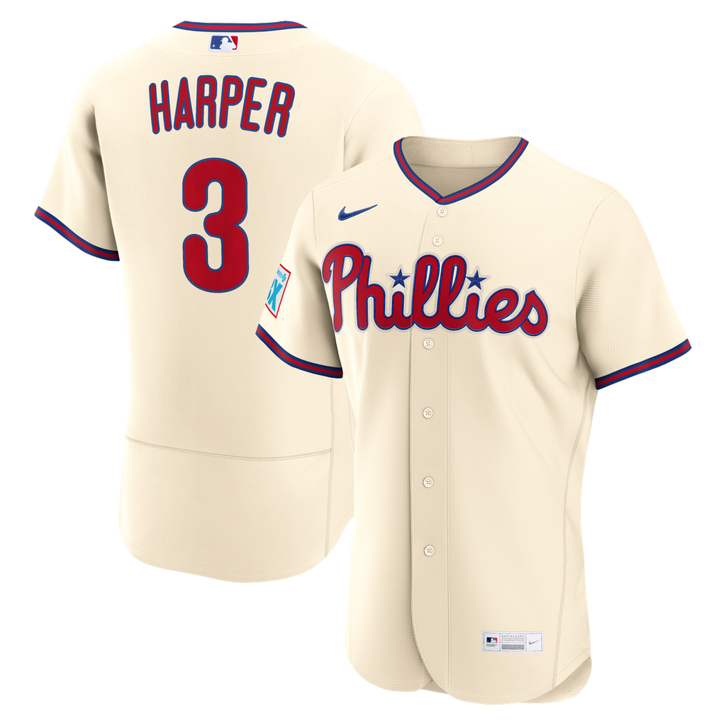 Philadelphia Phillies Bryce Harper Nike Light Blue Alternate Authentic Sponsor Patch Jersey product image 10, provided for