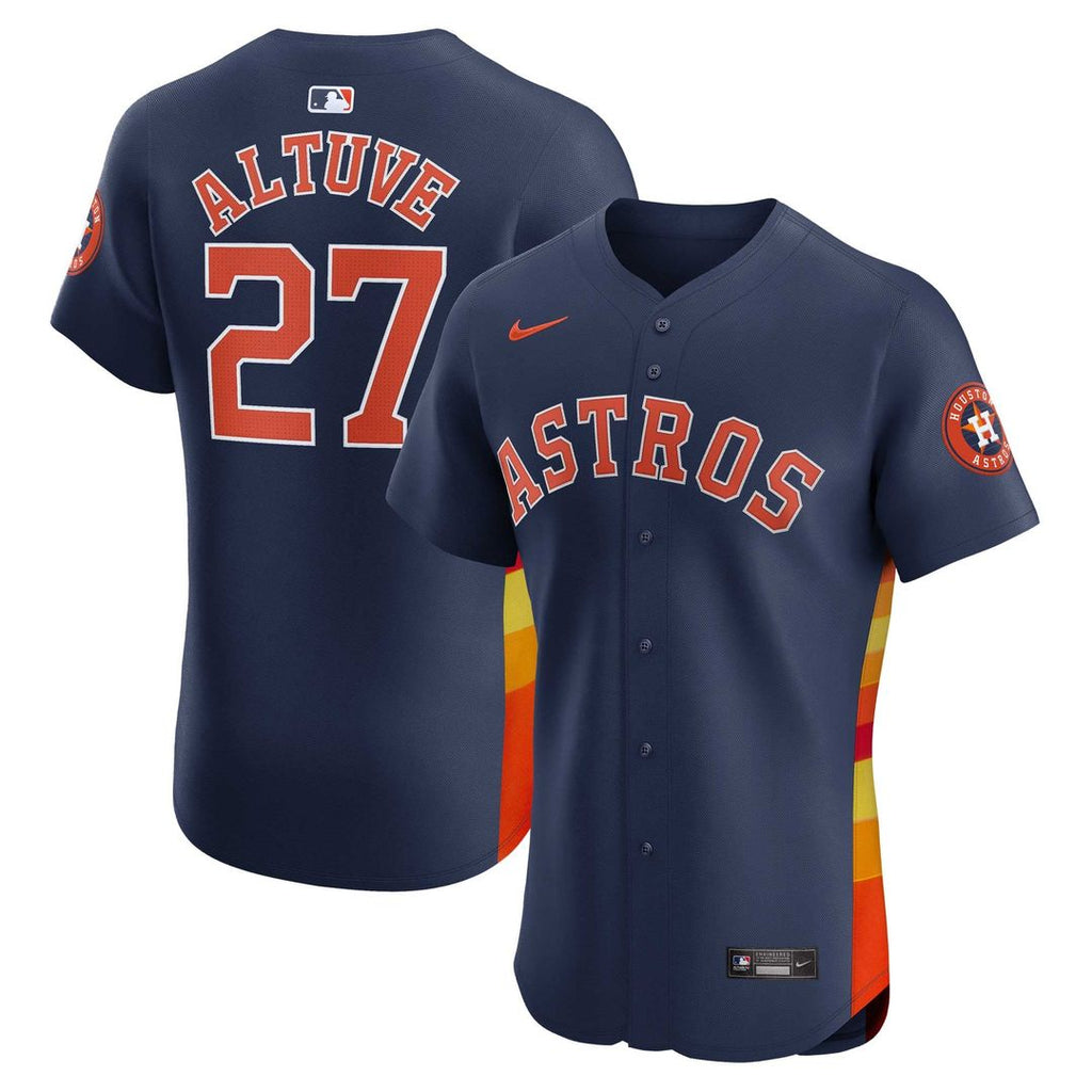 Houston Astros Jose Altuve Nike Navy Alternate Elite Player Jersey product image 1, provided for visual reference and