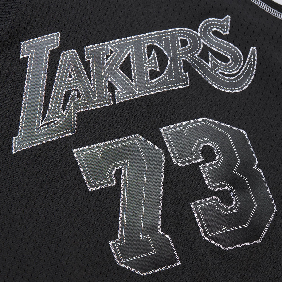 Los Angeles Lakers Mitchell & Ness Dennis Rodman 1998 Contrast 2K Swingman Jersey - Black product image 5, provided for