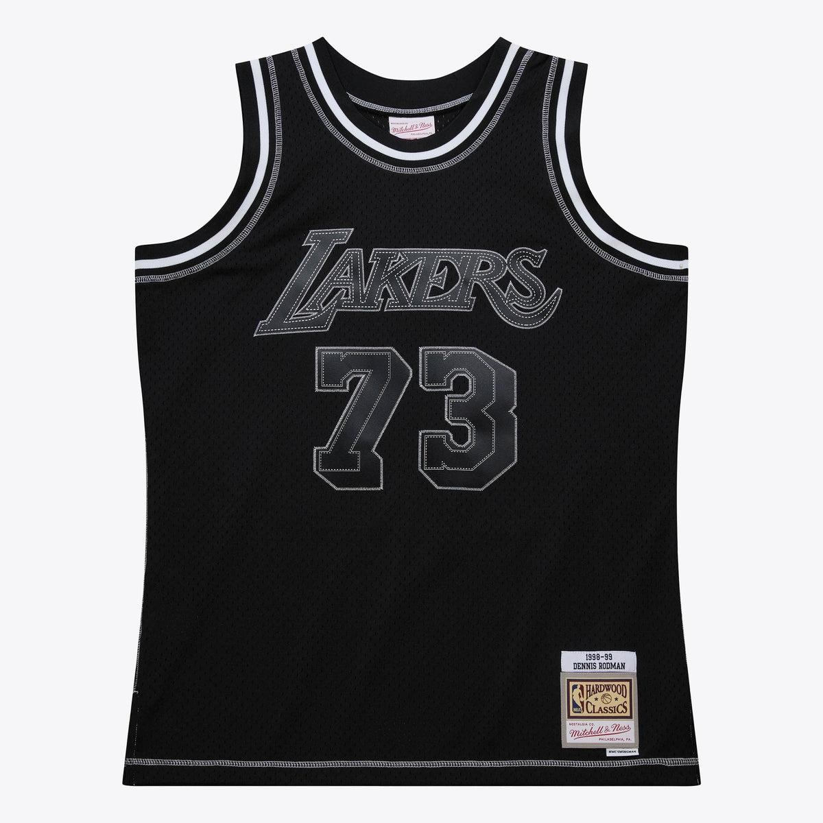 Los Angeles Lakers Mitchell & Ness Dennis Rodman 1998 Contrast 2K Swingman Jersey - Black product image 3, provided for