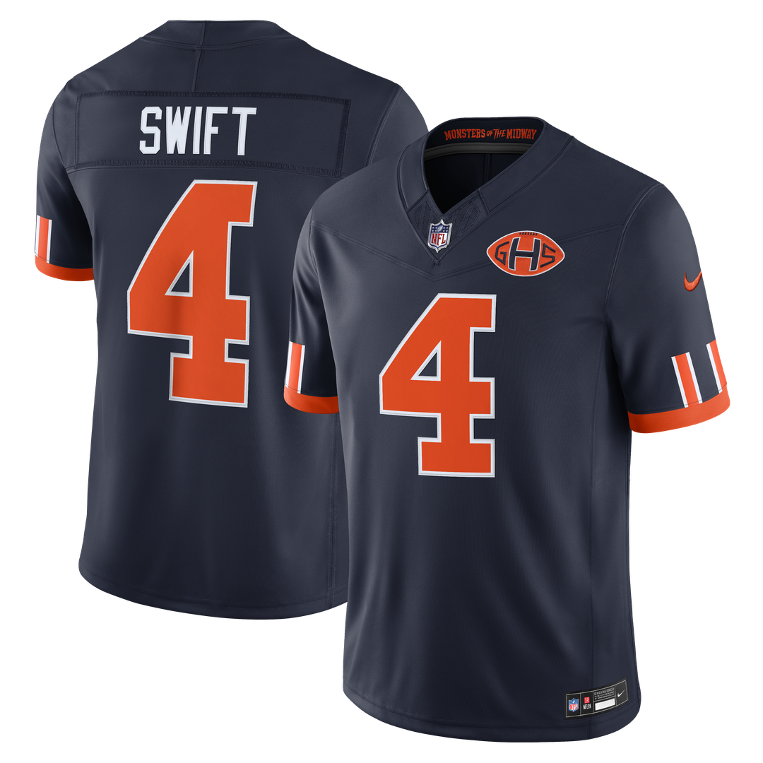 Chicago Bears D'Andre Swift Nike Navy 2026 Rivalries Collection Stitched Limited Jersey product image 1, provided for visual
