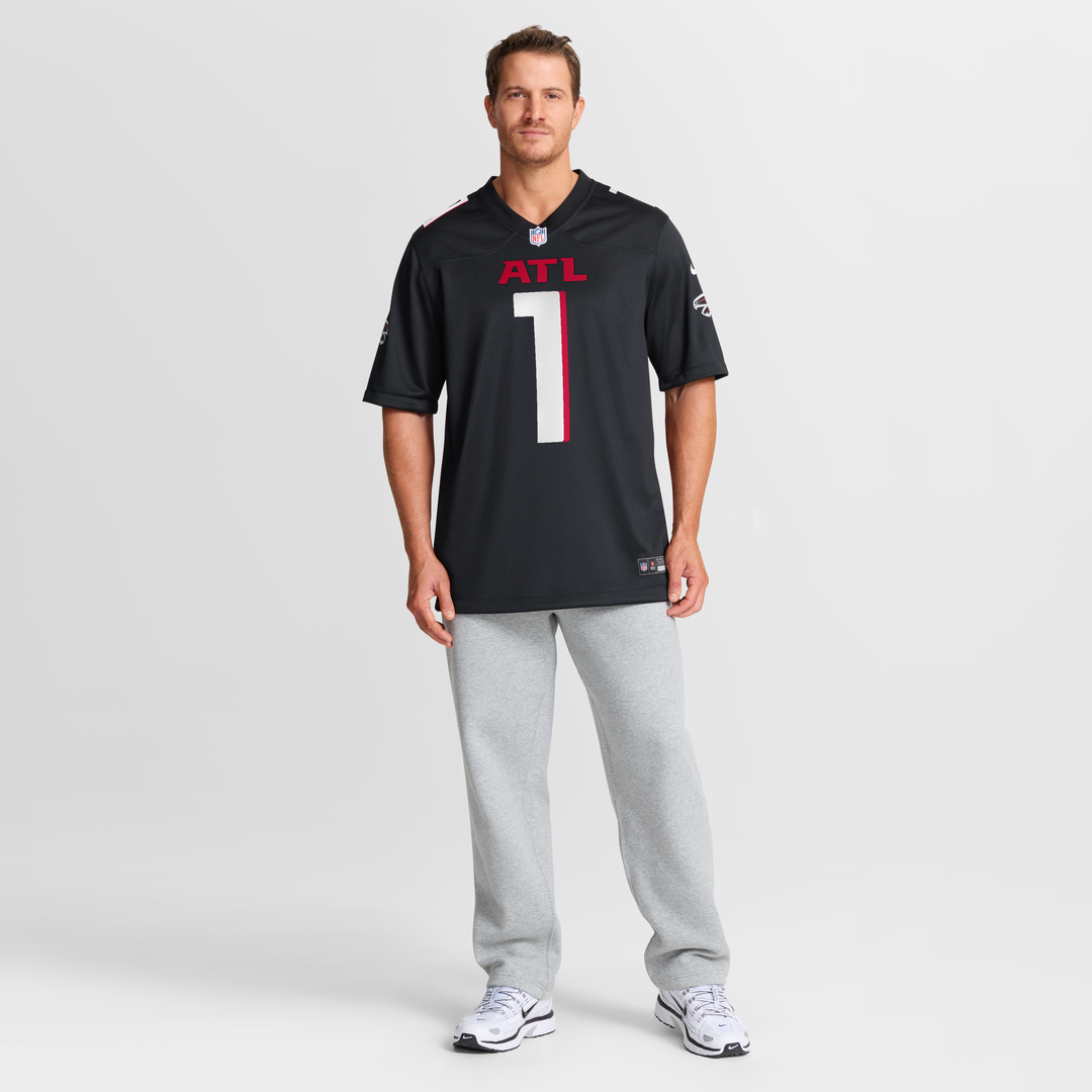 Atlanta Falcons Number 1 Groom Nike Black Game Jersey product image 7, provided for visual reference and product detail
