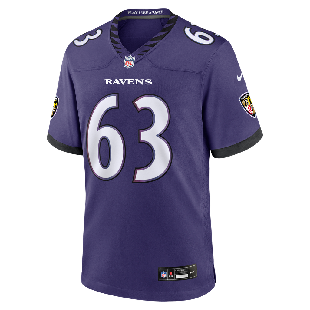 Baltimore Ravens Danny Pinter Nike Purple Team Game Jersey product image 2, provided for visual reference and product detail