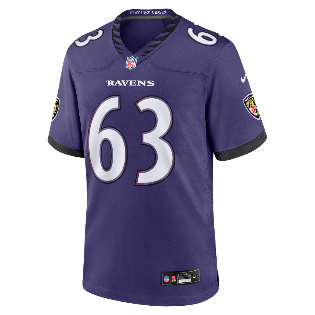 Baltimore Ravens Danny Pinter Nike Purple Team Game Jersey product image 2, provided for visual reference and product detail