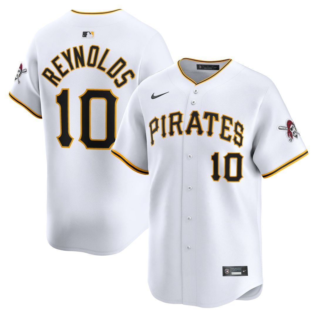 Pittsburgh Pirates Bryan Reynolds Nike White Home Limited Player Jersey product image 1, provided for visual reference and