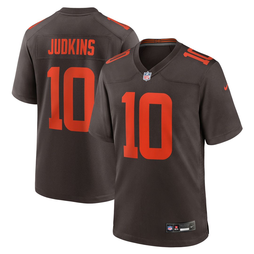 Cleveland Browns Quinshon Judkins Nike Brown Alpha Dawg Game Jersey product image 1, provided for visual reference and