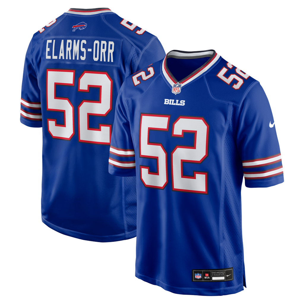 Buffalo Bills Kaleb Elarms-Orr Nike Royal Team Game Jersey product image 1, provided for visual reference and product detail