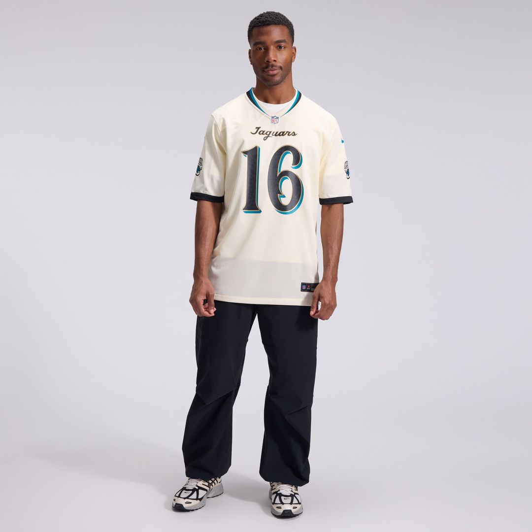 Jacksonville Jaguars Trevor Lawrence Nike Natural 2026 Rivalries Collection Game Jersey product image 4, provided for visual