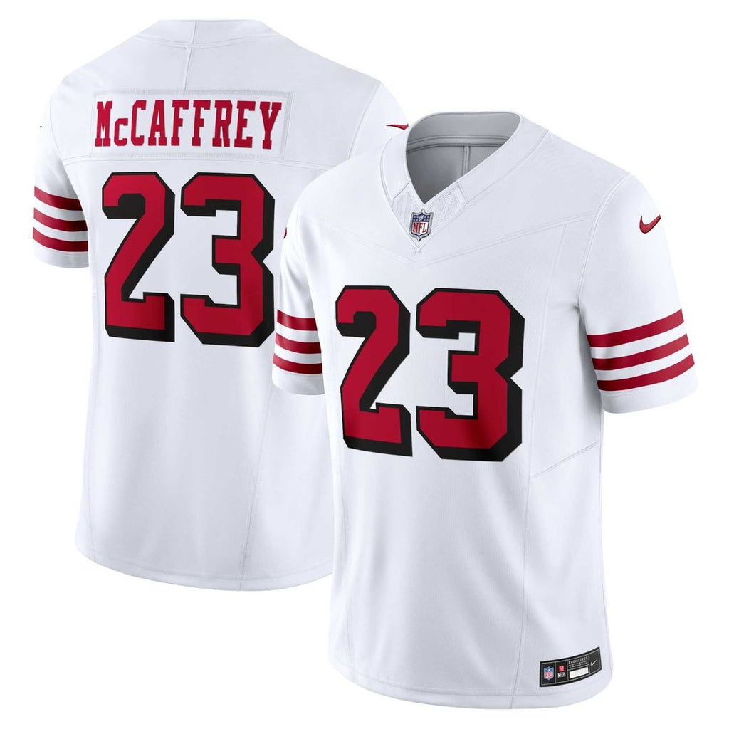 San Francisco 49ers Christian McCaffrey Nike White Vapor F.U.S.E. Limited 2nd Alternate Jersey product image 1, provided for