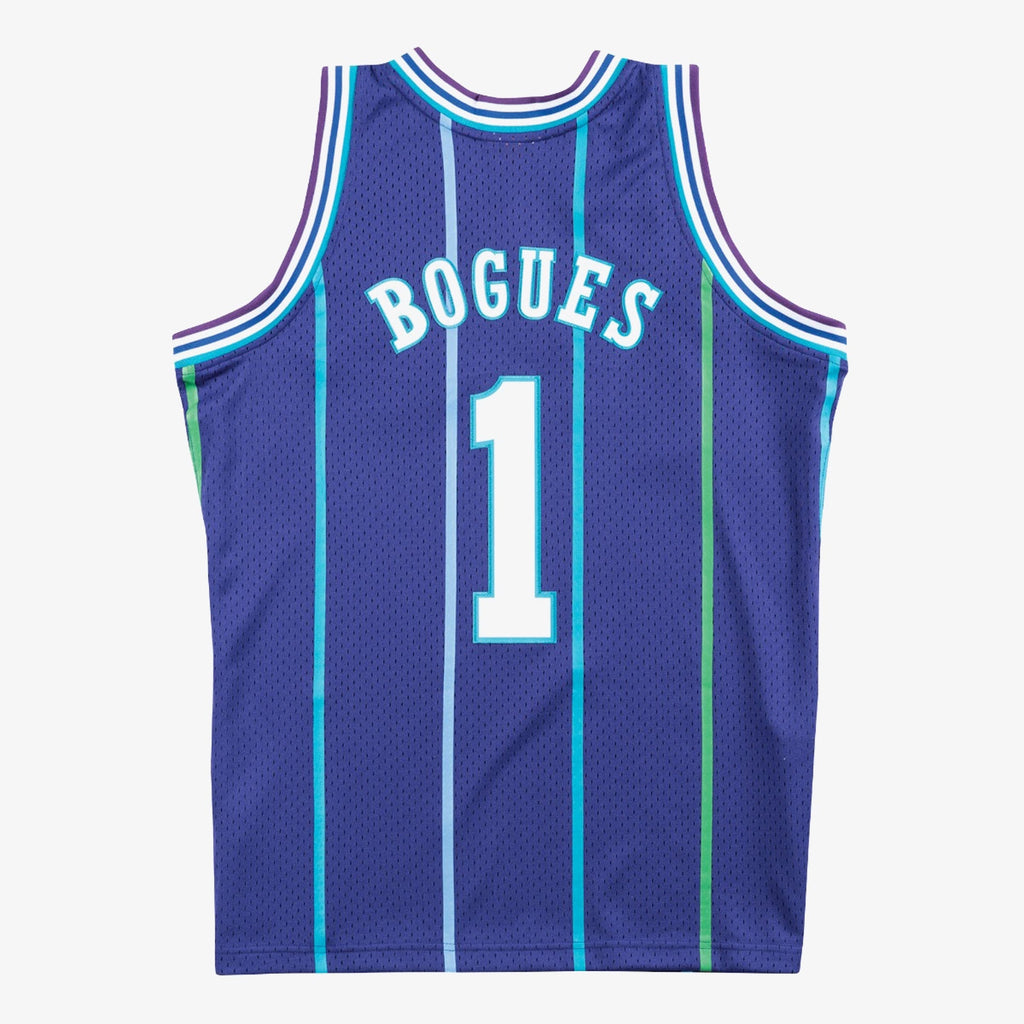 Charlotte Hornets Mitchell & Ness Muggsy Bogues 1994 Swingman Alternate Authentic Jersey - Purple product image 4, provided