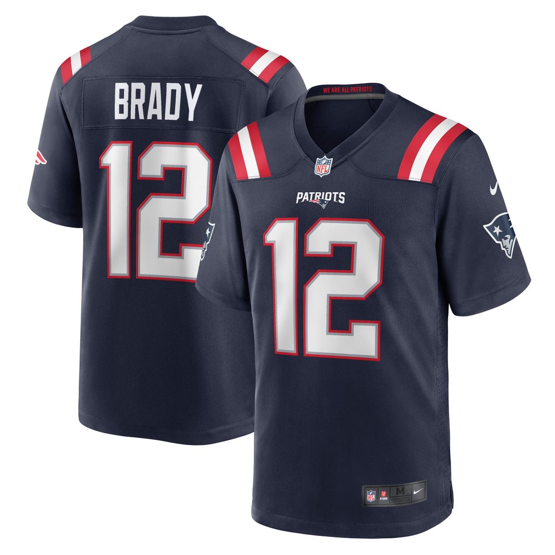 New England Patriots Nike Navy Game Retired Player Jersey product image 1, provided for visual reference and product detail