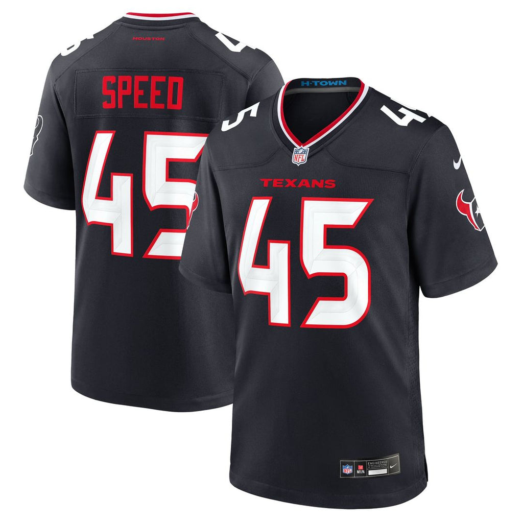 Houston Texans E.J. Speed Nike Navy Team Game Jersey product image 1, provided for visual reference and product detail review