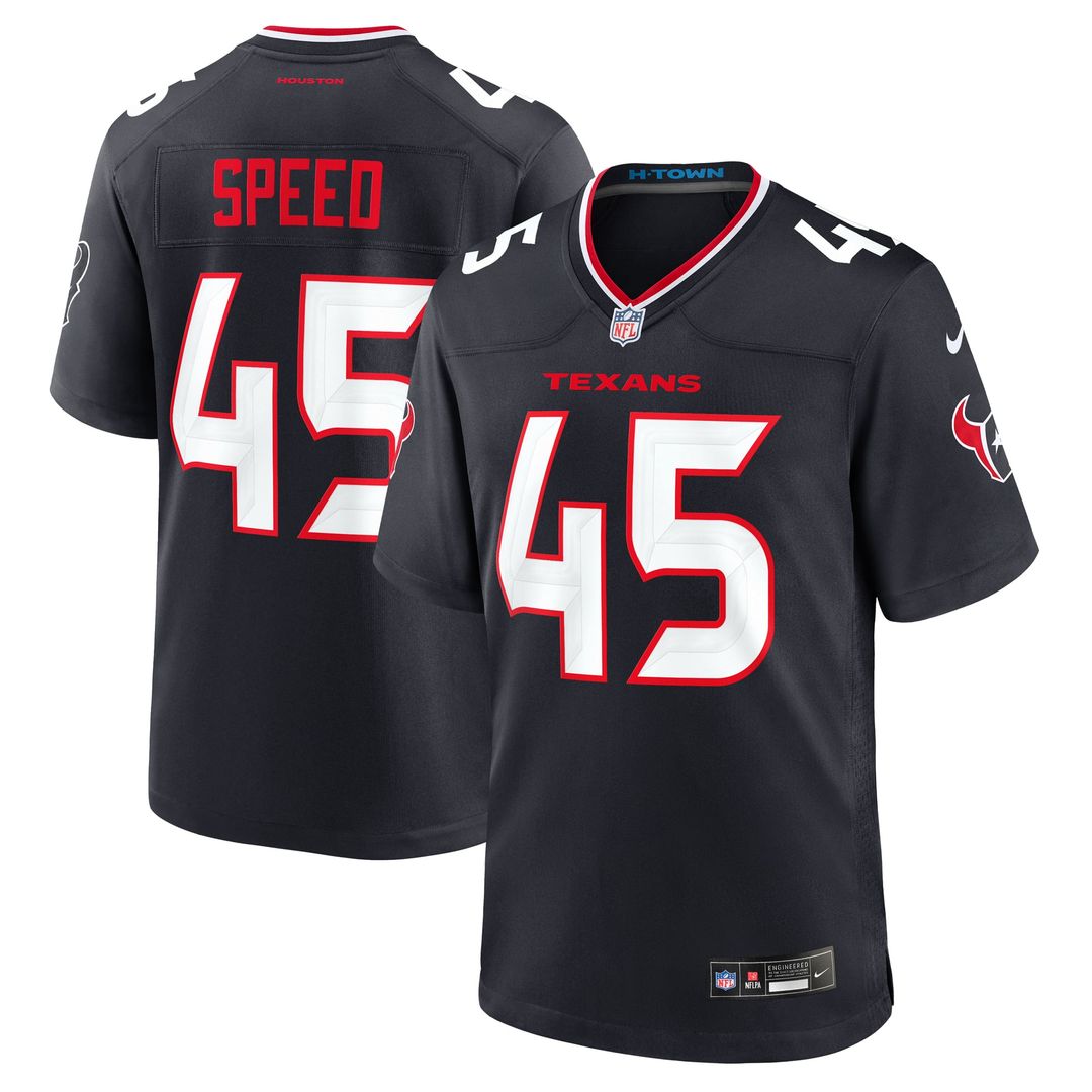 Houston Texans E.J. Speed Nike Navy Team Game Jersey product image 1, provided for visual reference and product detail review