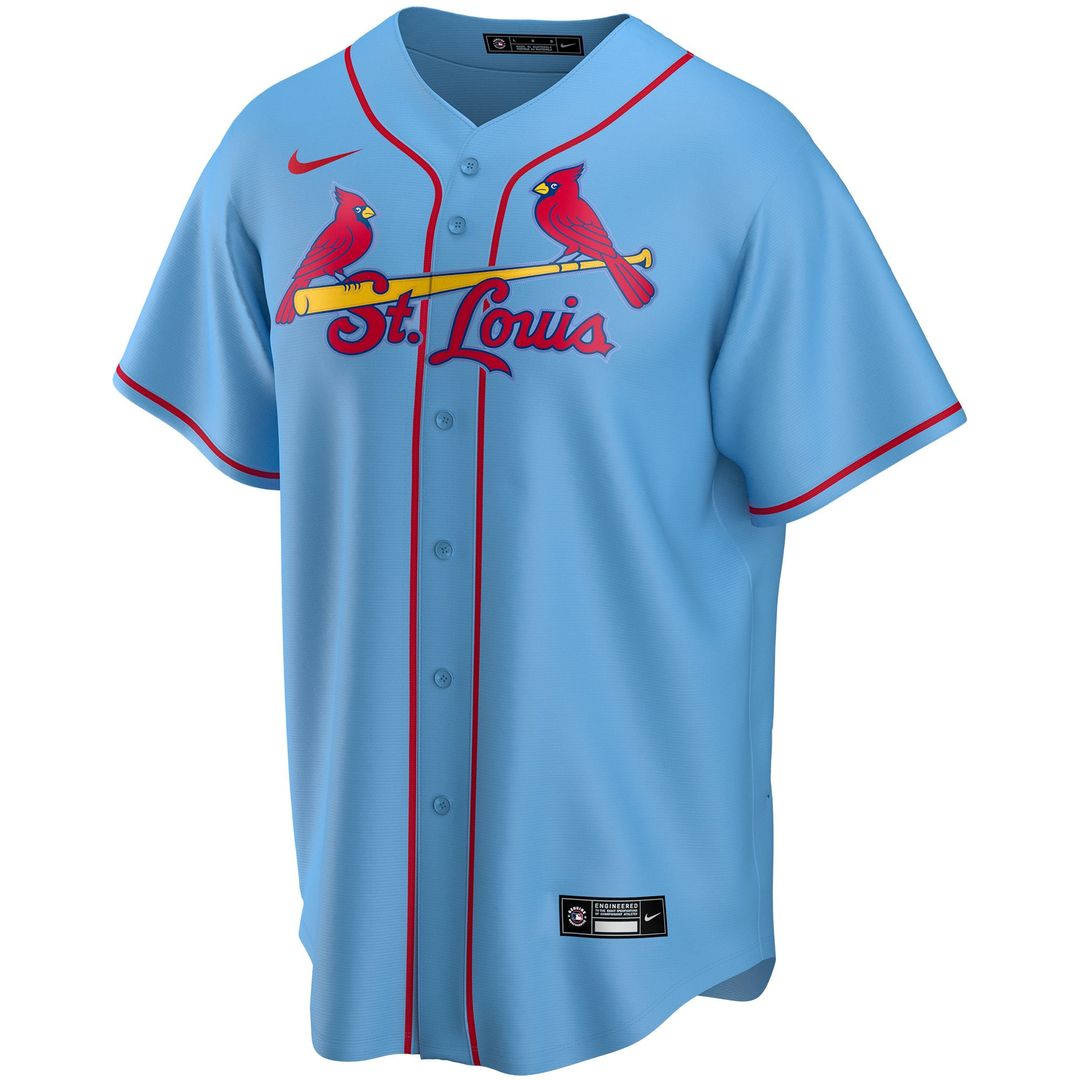 St. Louis Cardinals Nike Light Blue Alternate Replica Custom Jersey product image 2, provided for visual reference and