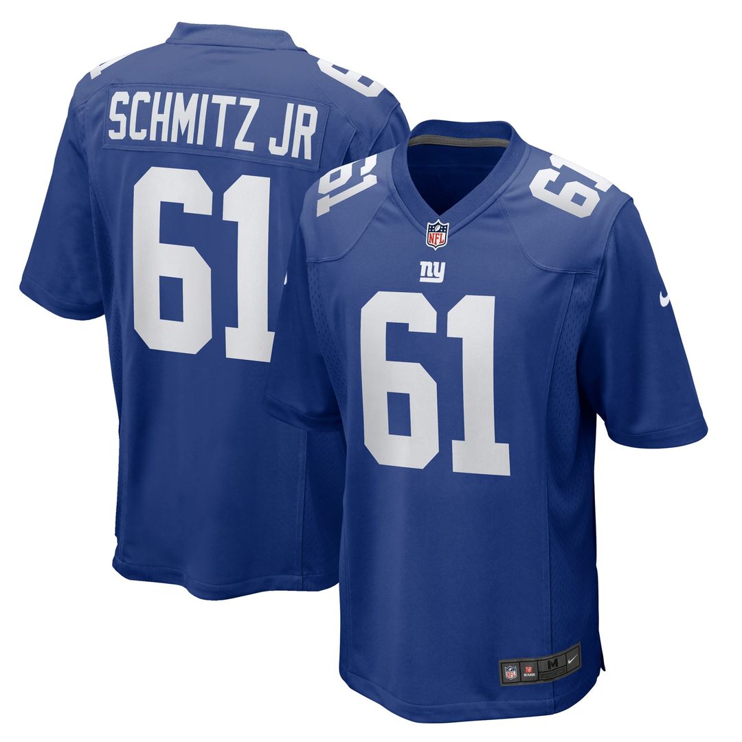 New York Giants John Michael Schmitz Jr. Nike Royal Team Game Jersey product image 1, provided for visual reference and