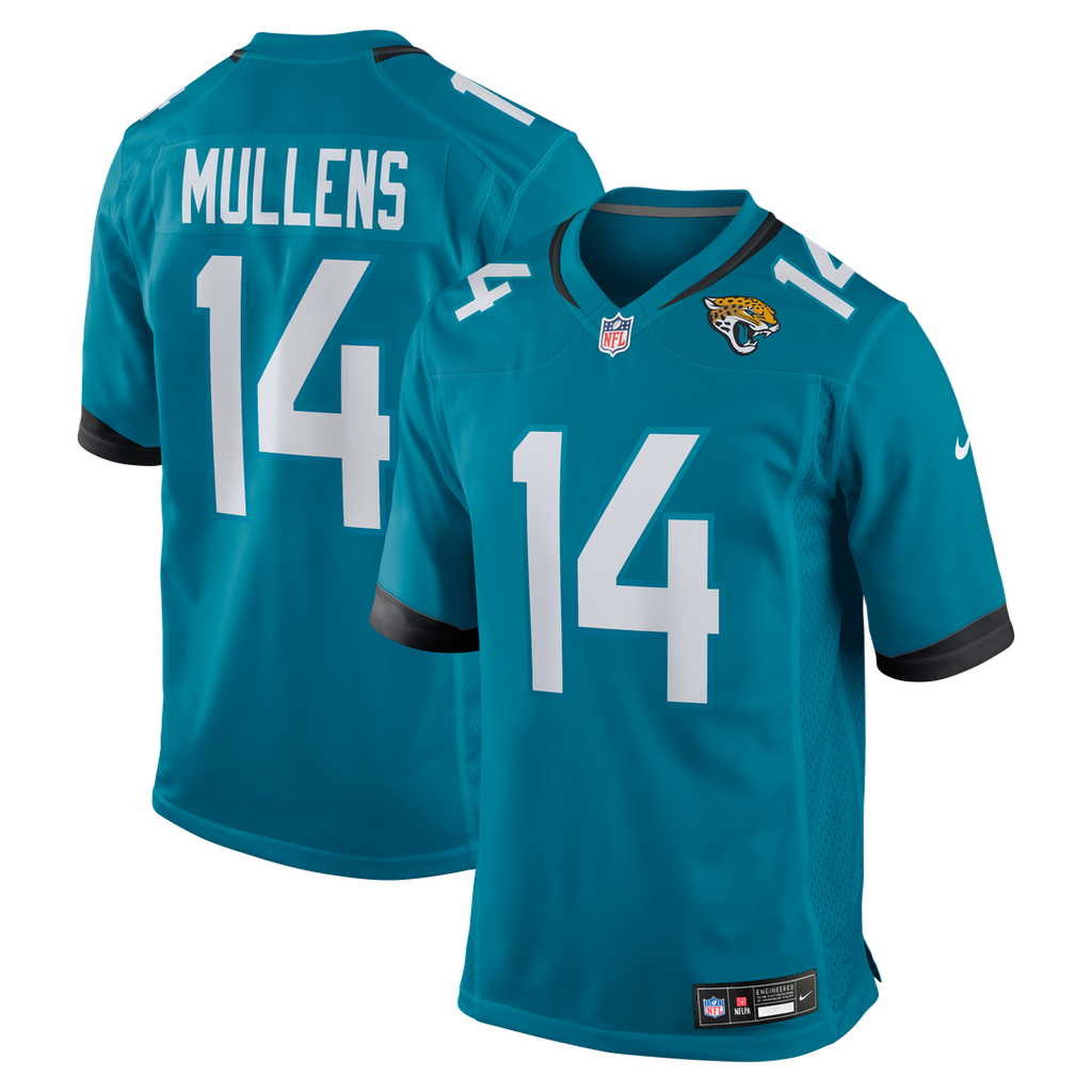 Jacksonville Jaguars Nick Mullens Nike Teal Team Game Jersey product image 1, provided for visual reference and product