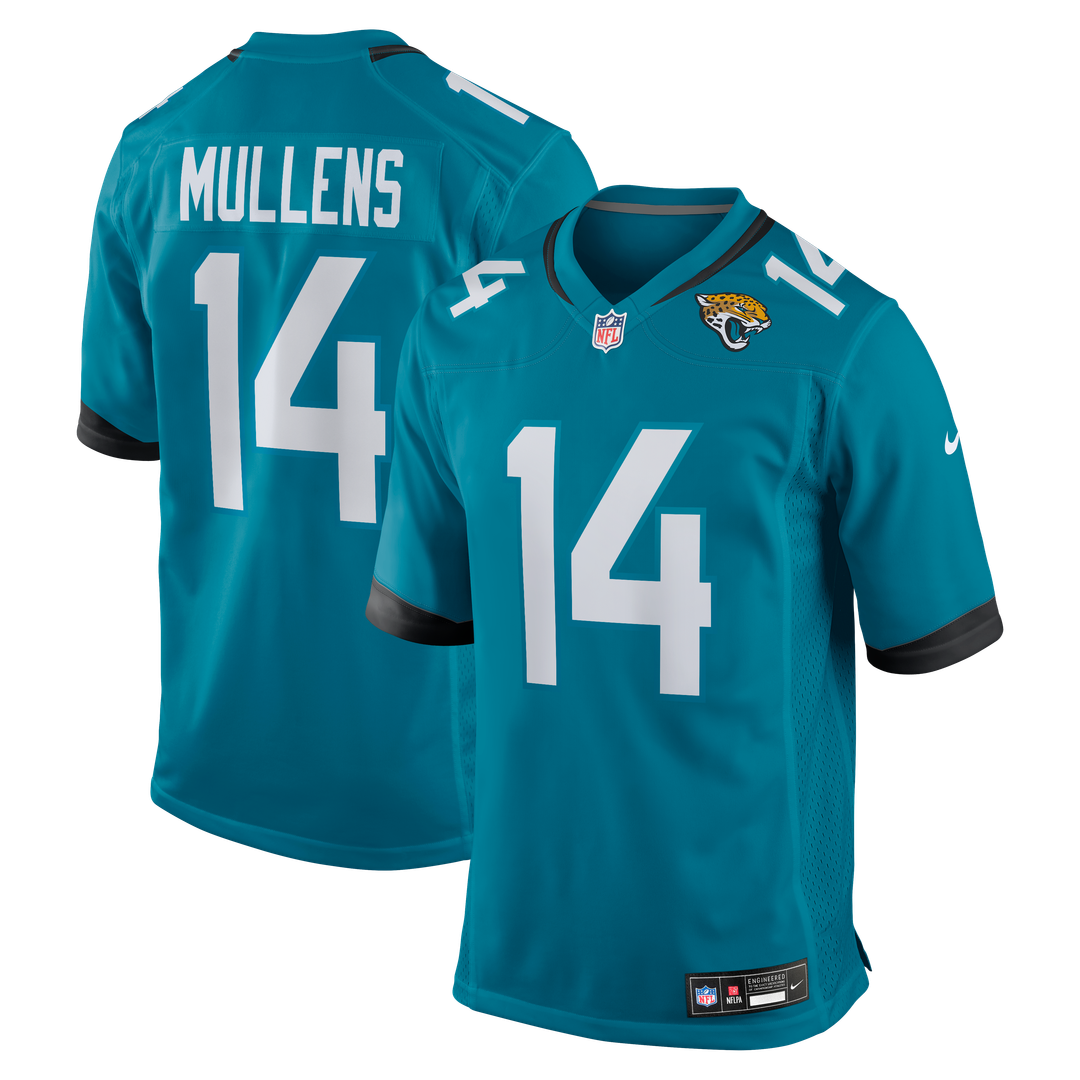 Jacksonville Jaguars Nick Mullens Nike Teal Team Game Jersey product image 1, provided for visual reference and product