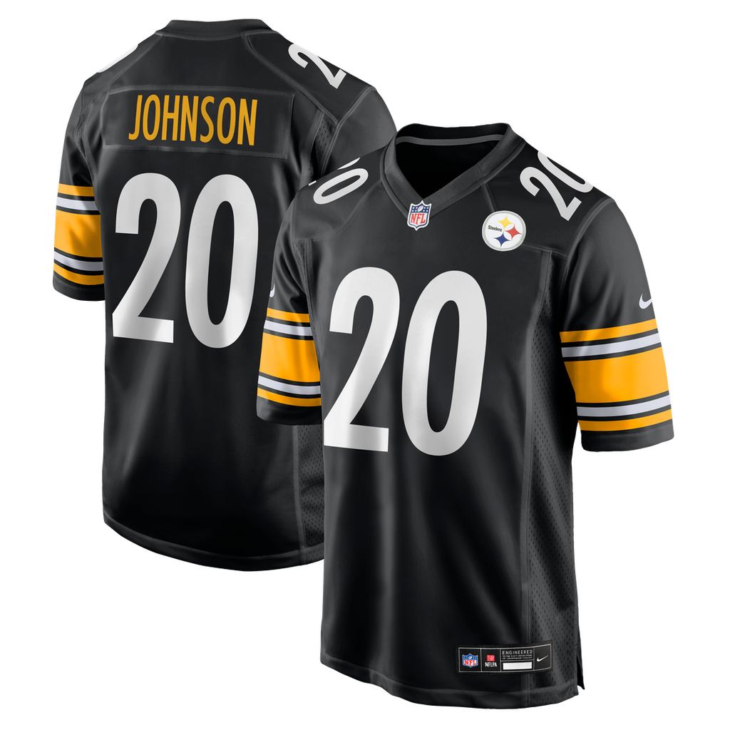 Pittsburgh Steelers Kaleb Johnson Nike Black Team Game Jersey product image 1, provided for visual reference and product
