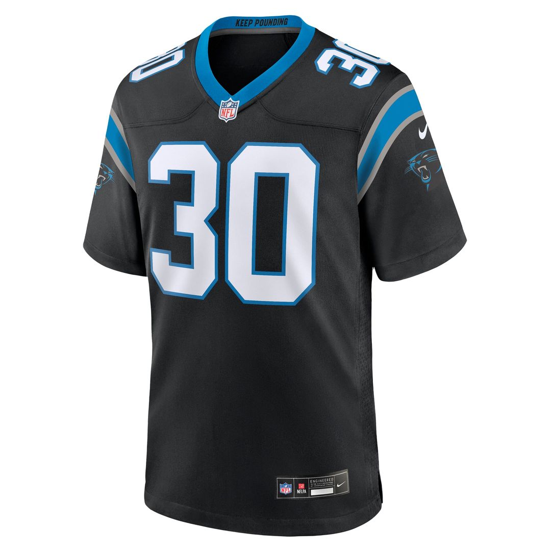 Carolina Panthers Chuba Hubbard Nike Black Team Game Jersey product image 8, provided for visual reference and product