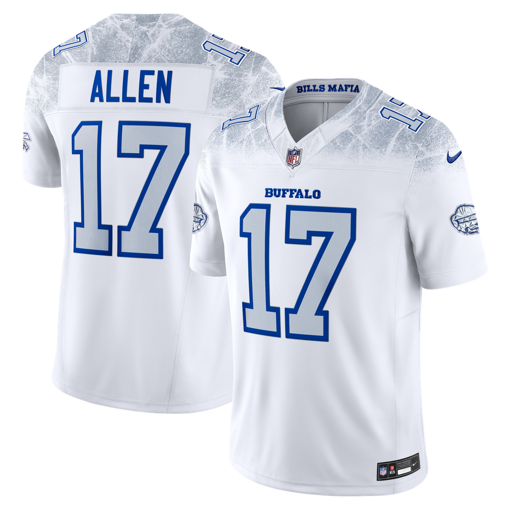 Buffalo Bills Josh Allen Nike White Rivalries Collection Stitched Limited Jersey product image 1, provided for visual