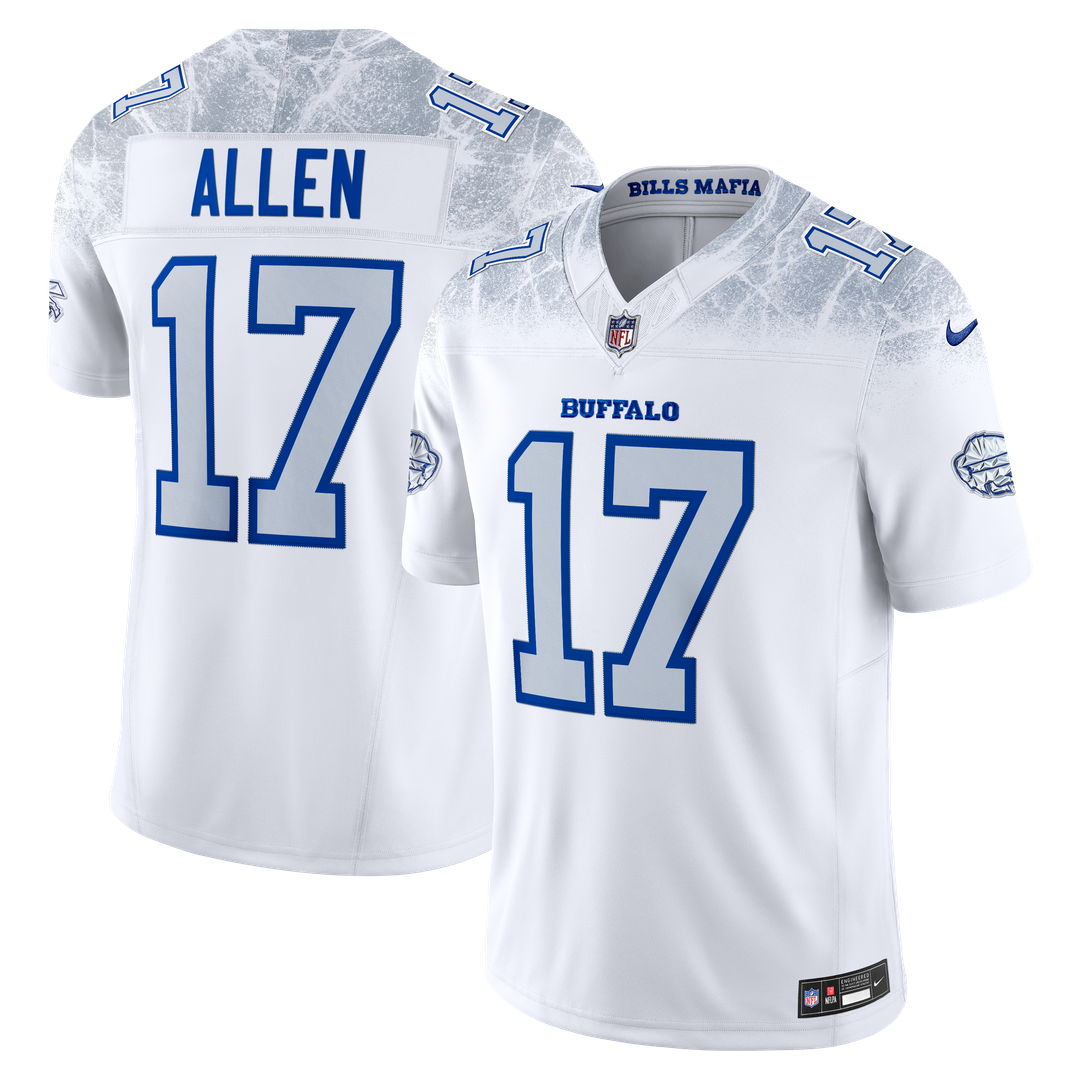 Buffalo Bills Josh Allen Nike White Rivalries Collection Stitched Limited Jersey product image 1, provided for visual