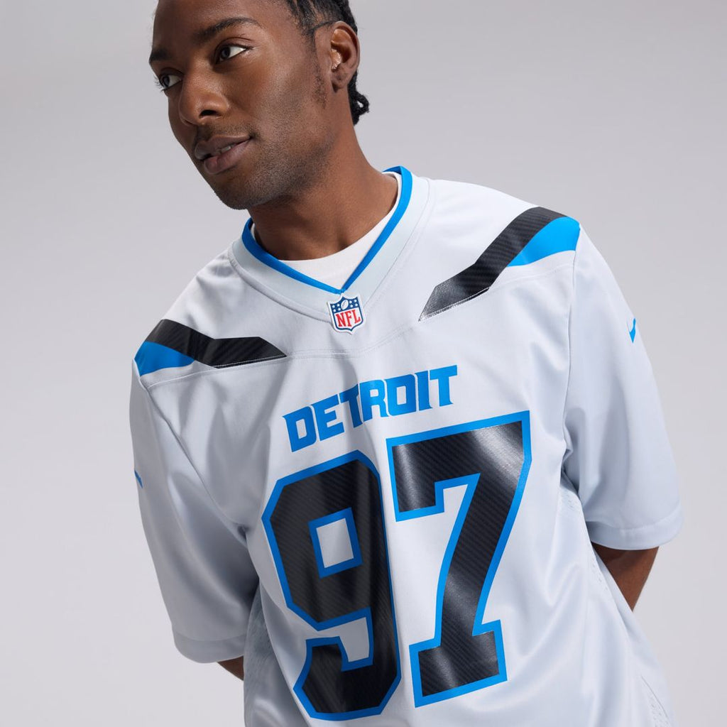 Detroit Lions Aidan Hutchinson Nike Silver 2026 Rivalries Collection Game Jersey product image 9, provided for visual
