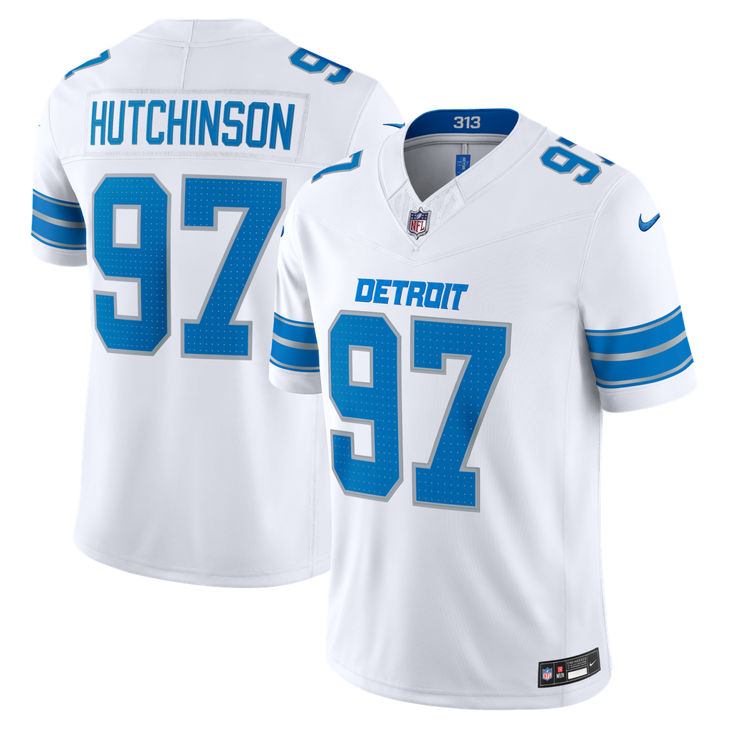 Detroit Lions Aidan Hutchinson Nike White Vapor F.U.S.E. Stitched Limited Jersey product image 4, provided for visual