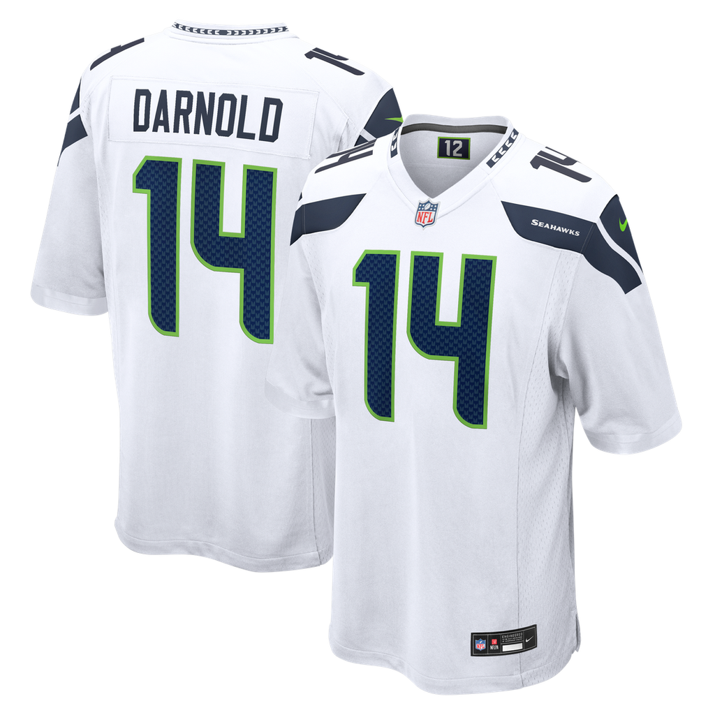 Seattle Seahawks Sam Darnold Nike White Game Jersey product image 1, provided for visual reference and product detail review