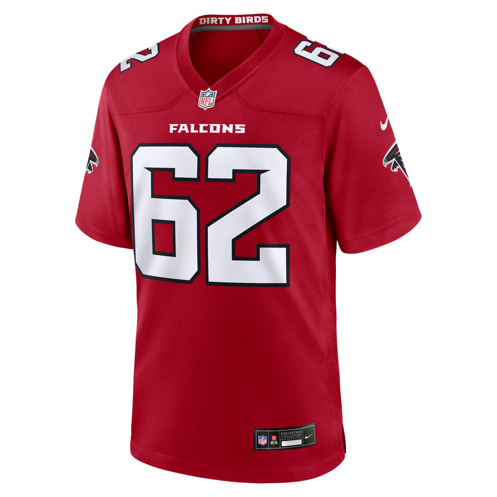 Atlanta Falcons Corey Levin Nike Red Team Game Jersey product image 2, provided for visual reference and product detail