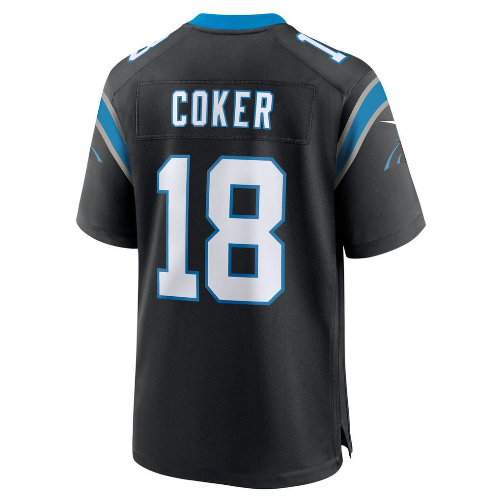 Carolina Panthers Jalen Coker Nike Black Team Game Jersey product image 3, provided for visual reference and product detail