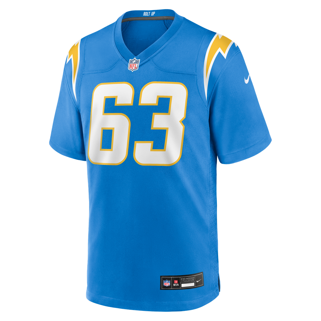 Los Angeles Chargers Tyler Biadasz Nike Powder Blue Team Game Jersey product image 2, provided for visual reference and